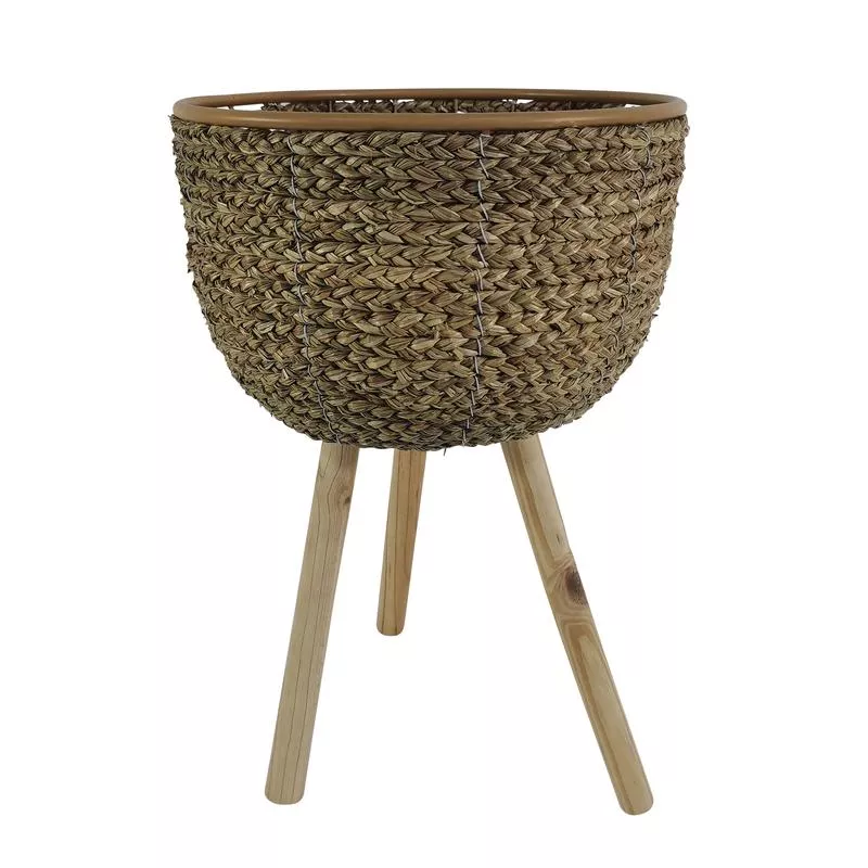 14″ Wicker Planter W/ Legs, Natural