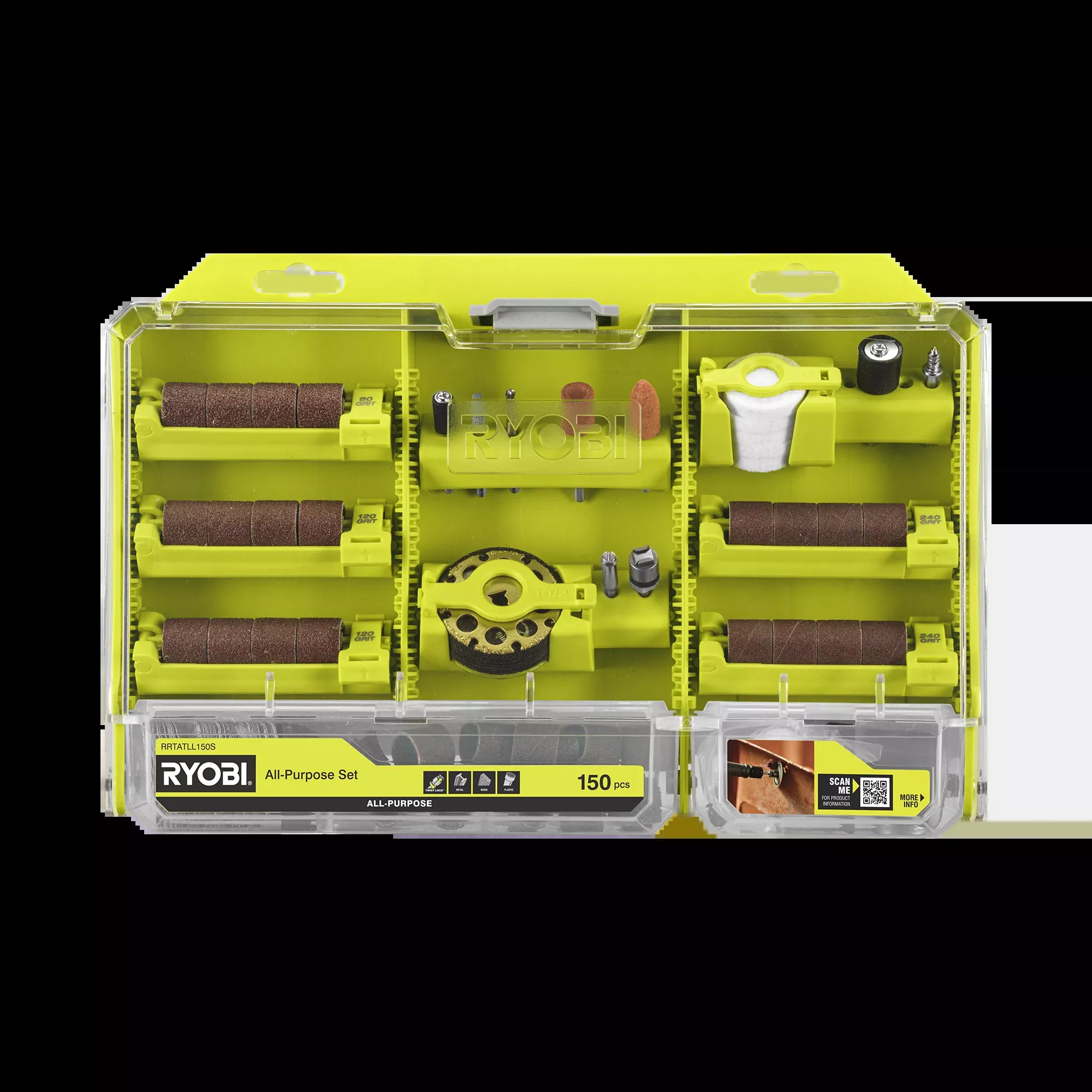 150-Piece Twist Lock All Purpose Rotary Set