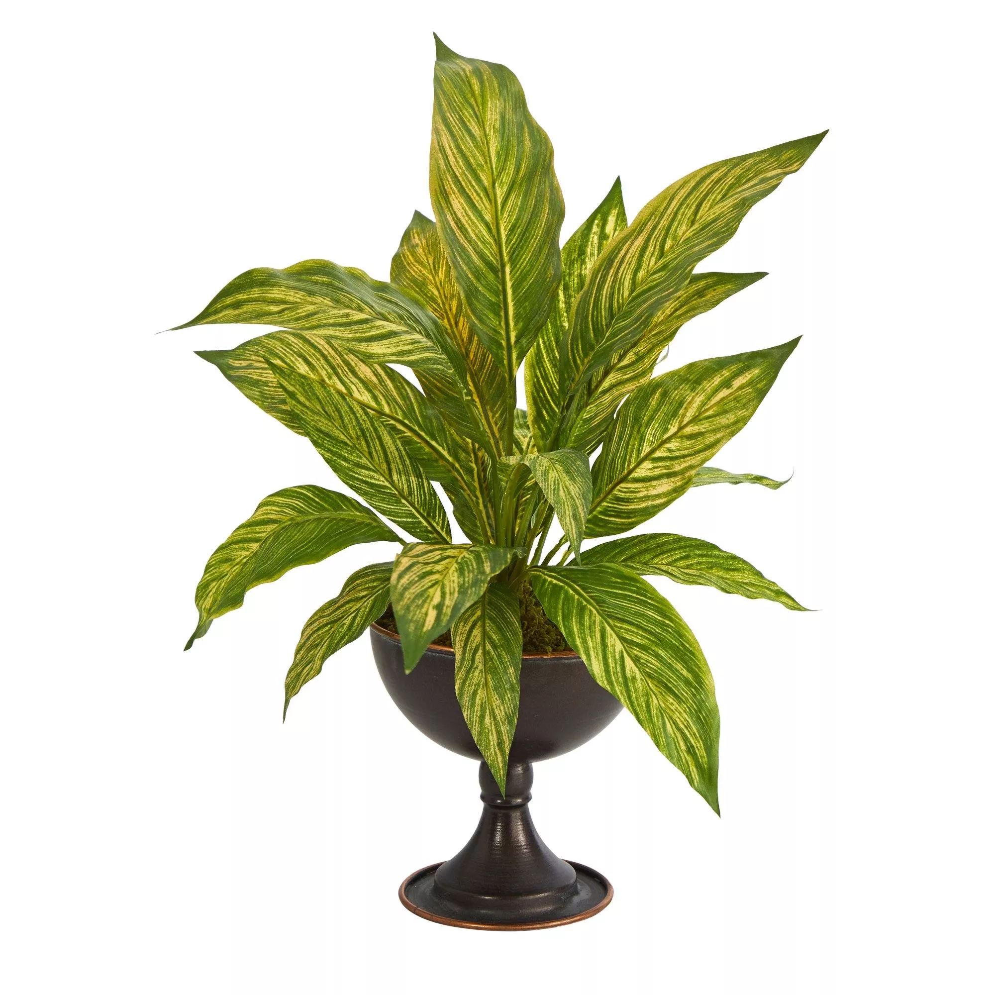 17 Musa Leaf Artificial Plant in Metal Chalice