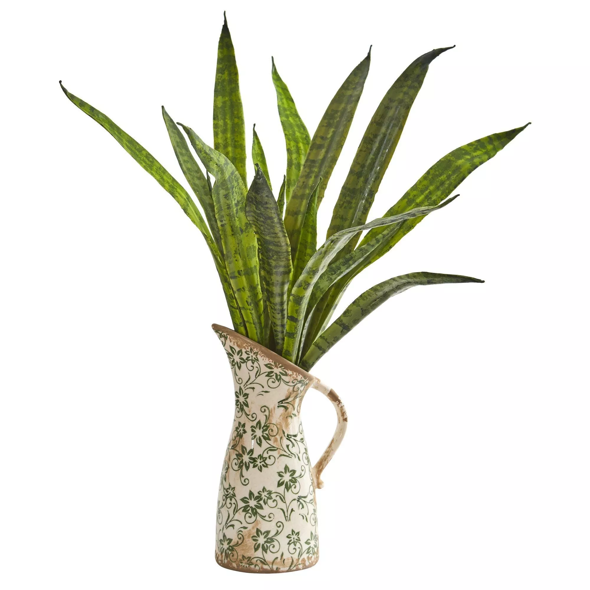 22 Sansevieria Artificial Plant in Floral Pitcher