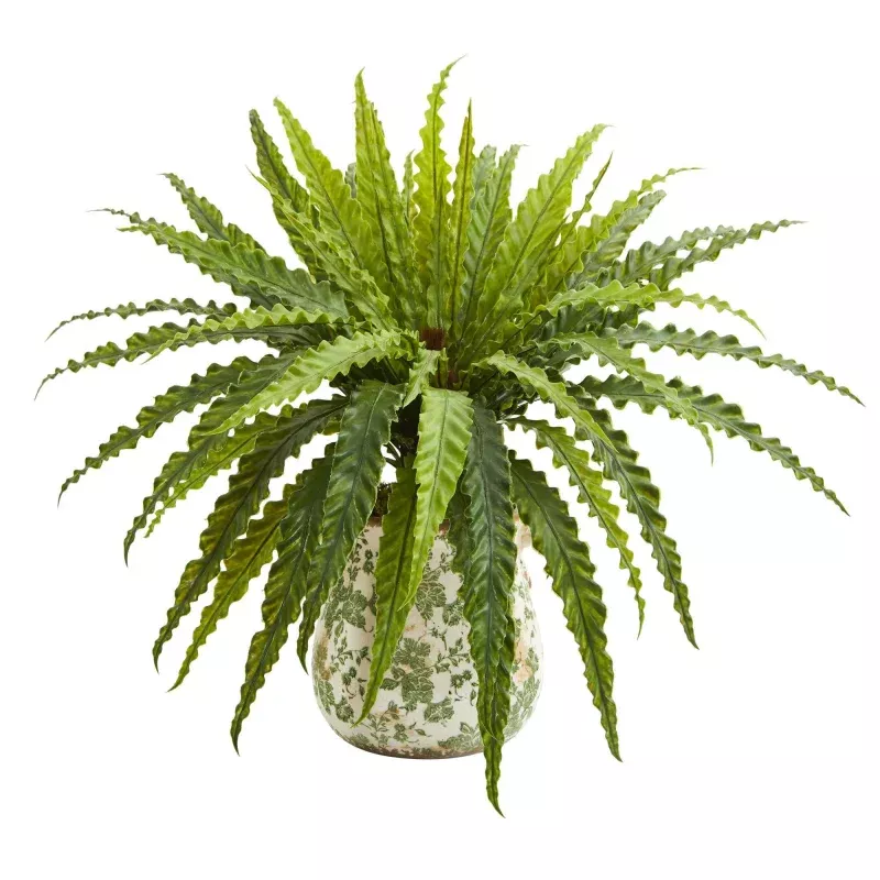 24 Asplenium Artificial Plant in Floral Vase