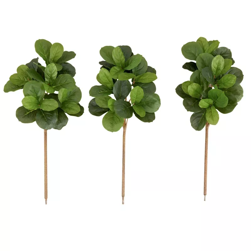 3.5 Artificial Fiddle Leaf Fig Tree - Set of 3 (No Pot)