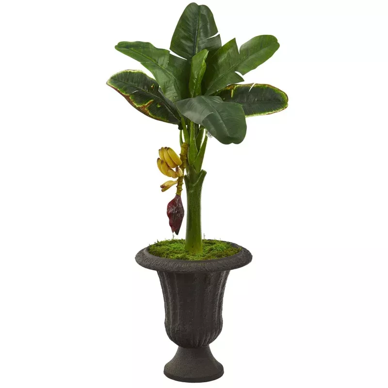 38 Banana Artificial Tree in Charcoal Urn