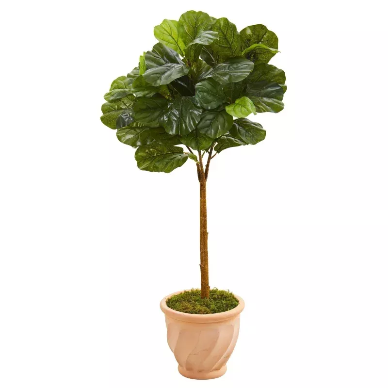 44 Fiddle Leaf Artificial Tree in Terracotta Planter (Real Touch)