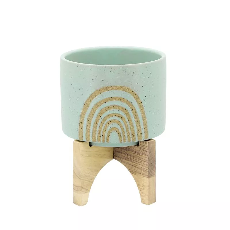 5″ ARCH PLANTER W/ STAND, MINT