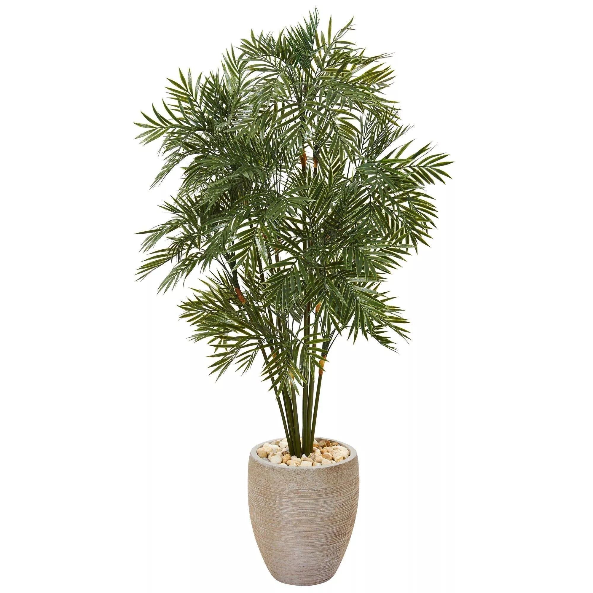 50 Parlor Palm Artificial Tree in Sand Colored Planter