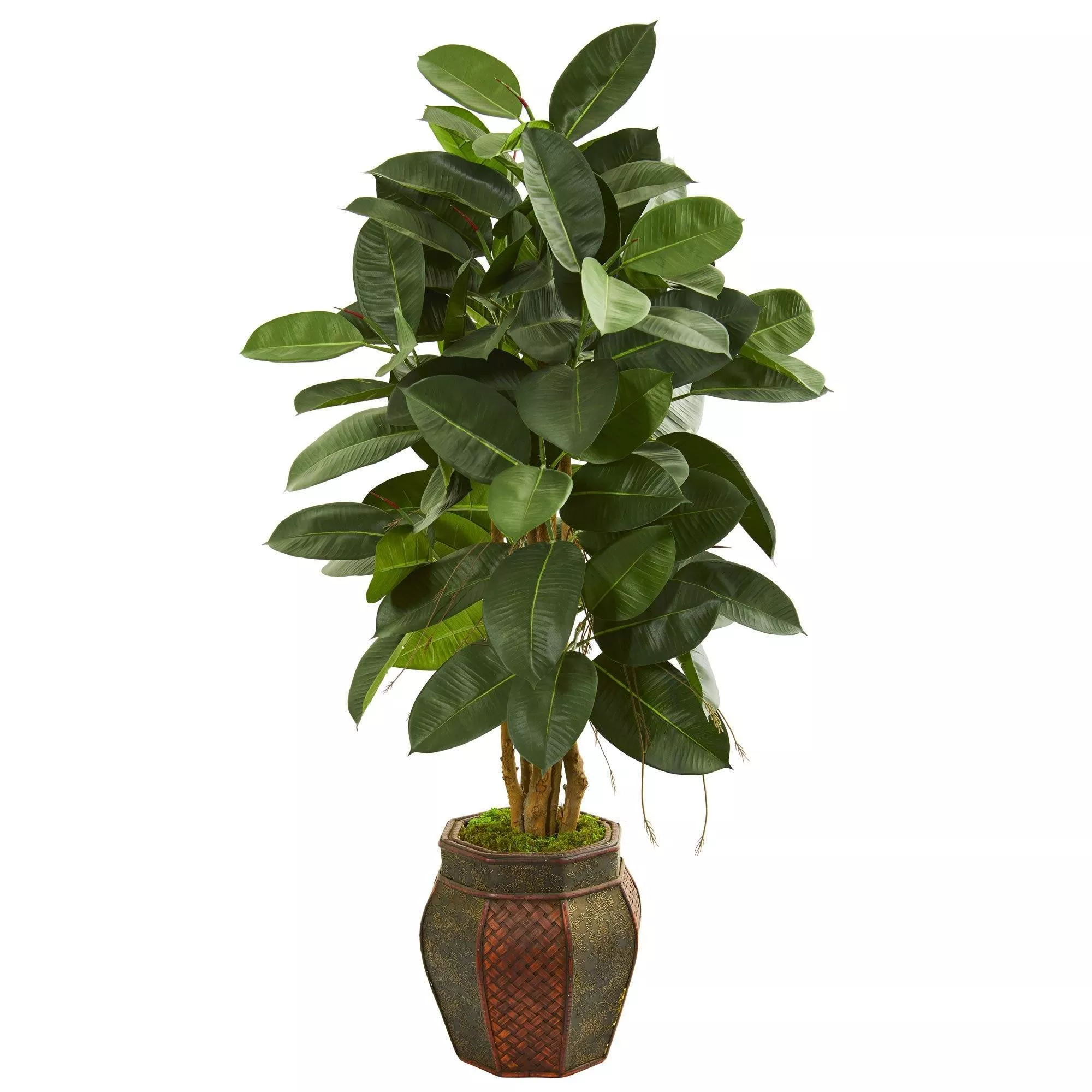 52 Rubber Leaf Artificial Tree in Decorative Planter