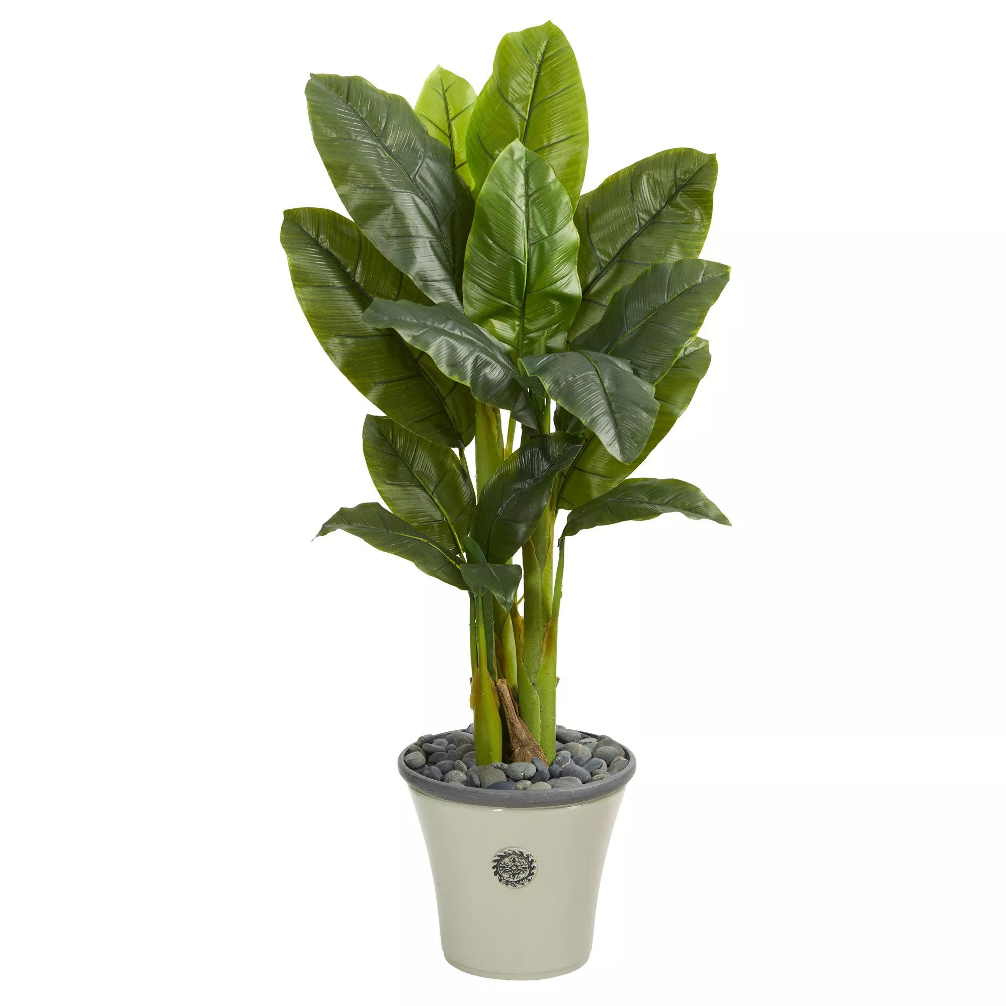 55 Triple Stalk Artificial Banana Tree in Decorative Planter (Real Touch)