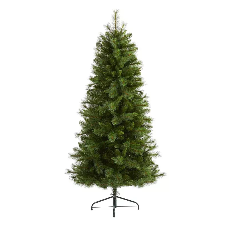 6 Slim West Virginia Mountain Pine Artificial Christmas Tree with 629 Bendable Branches