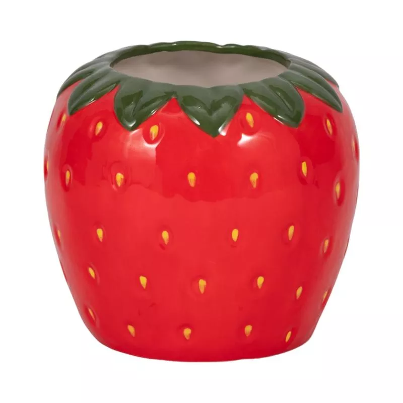 7″ Strawberry Planter, Red/green