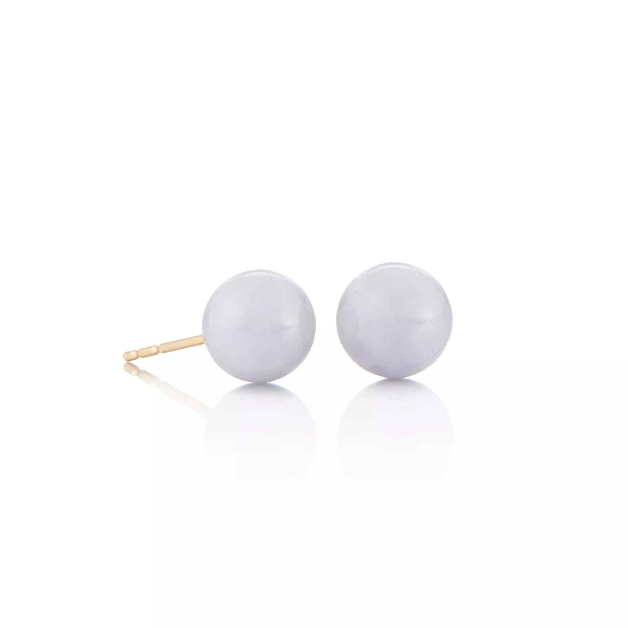 7mm Lavender Jade Bead Earrings
