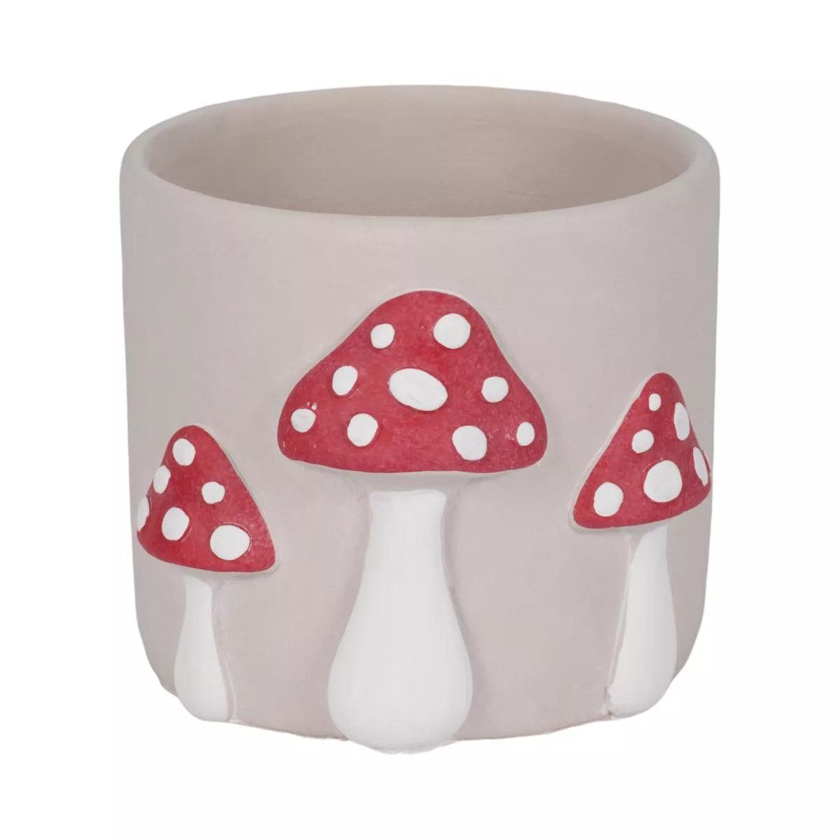 8″ Magic Mushroom Applique Planter, Red/white