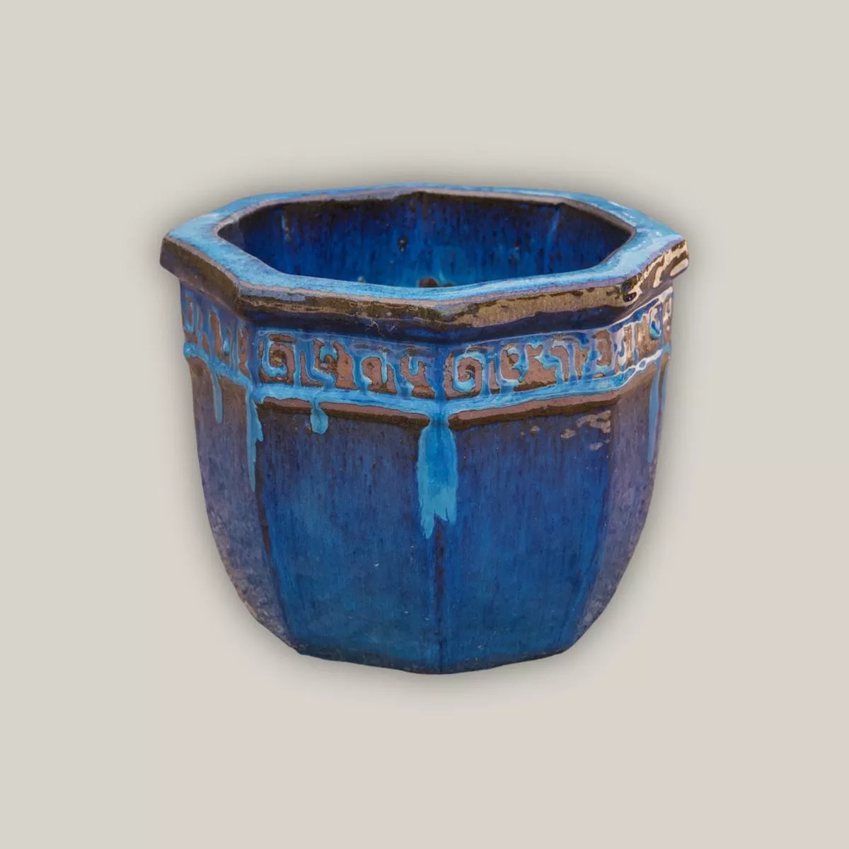 8664N19 – Marble Green Ceramic Octagon Planter – 15″ x 15″ x 12″ | Marble Green