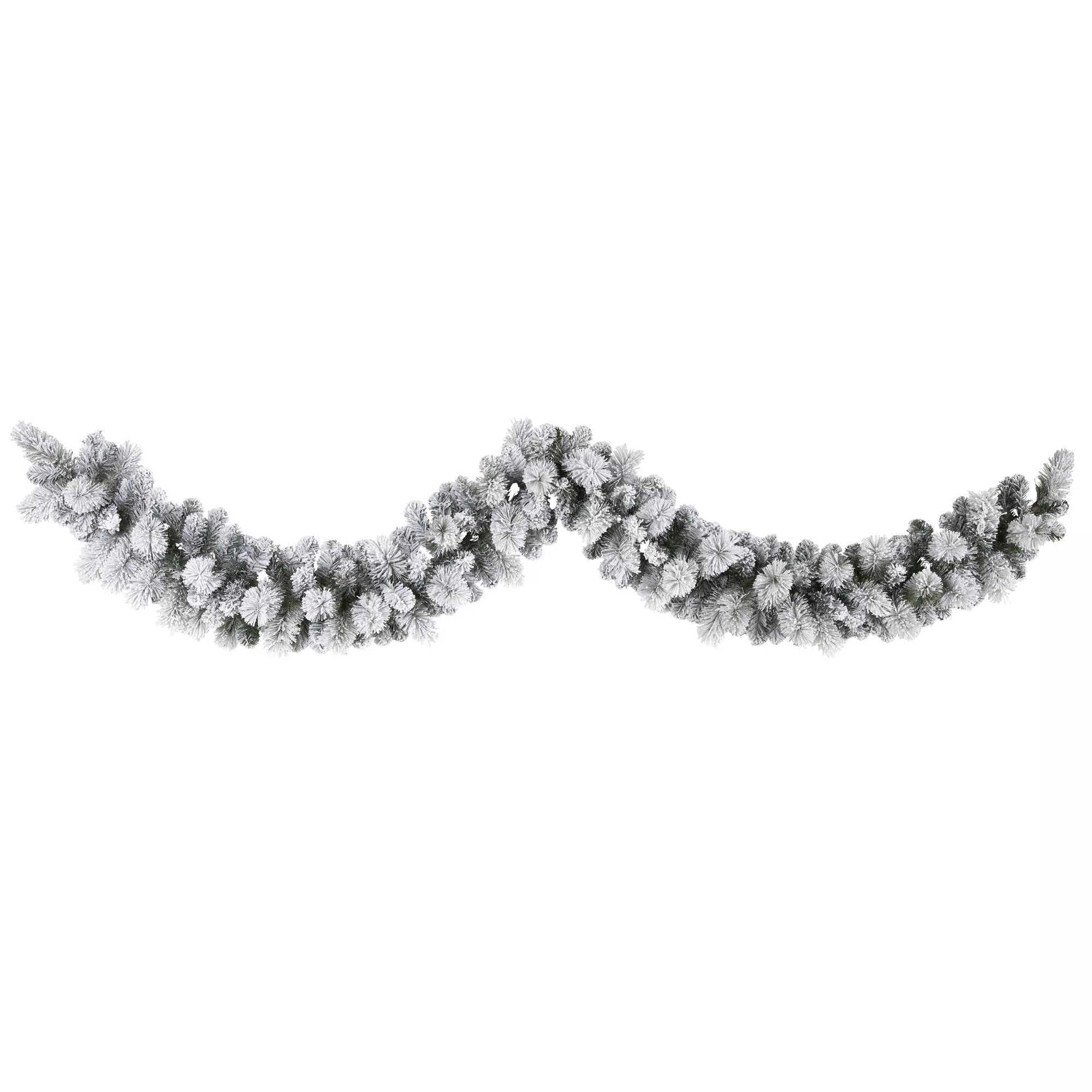 9 Flocked Christmas Artificial Garland with 180 Bendable Branches