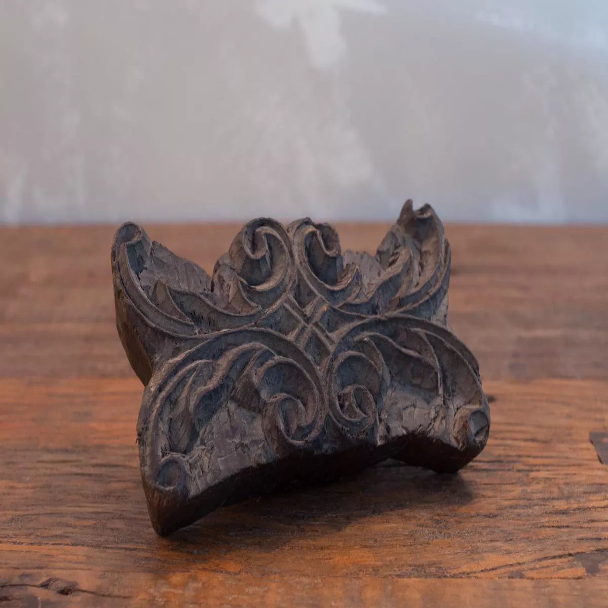 Antique Textile Fabric Printing Block – Scroll