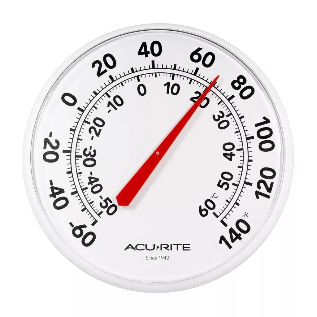 Basic 12-1/2 inch diameter Indoor/Outdoor Thermometer