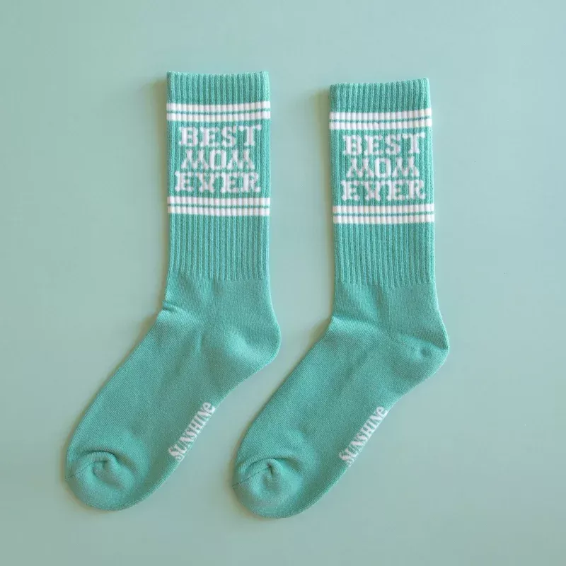 Best Mom Ever Ribbed Crew Socks