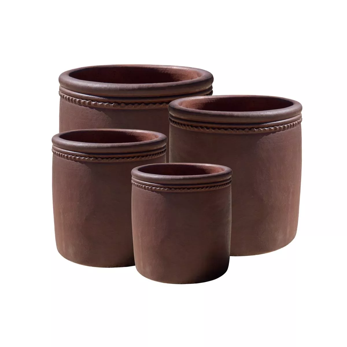 Black Clay Lipped Cylinder Planter
