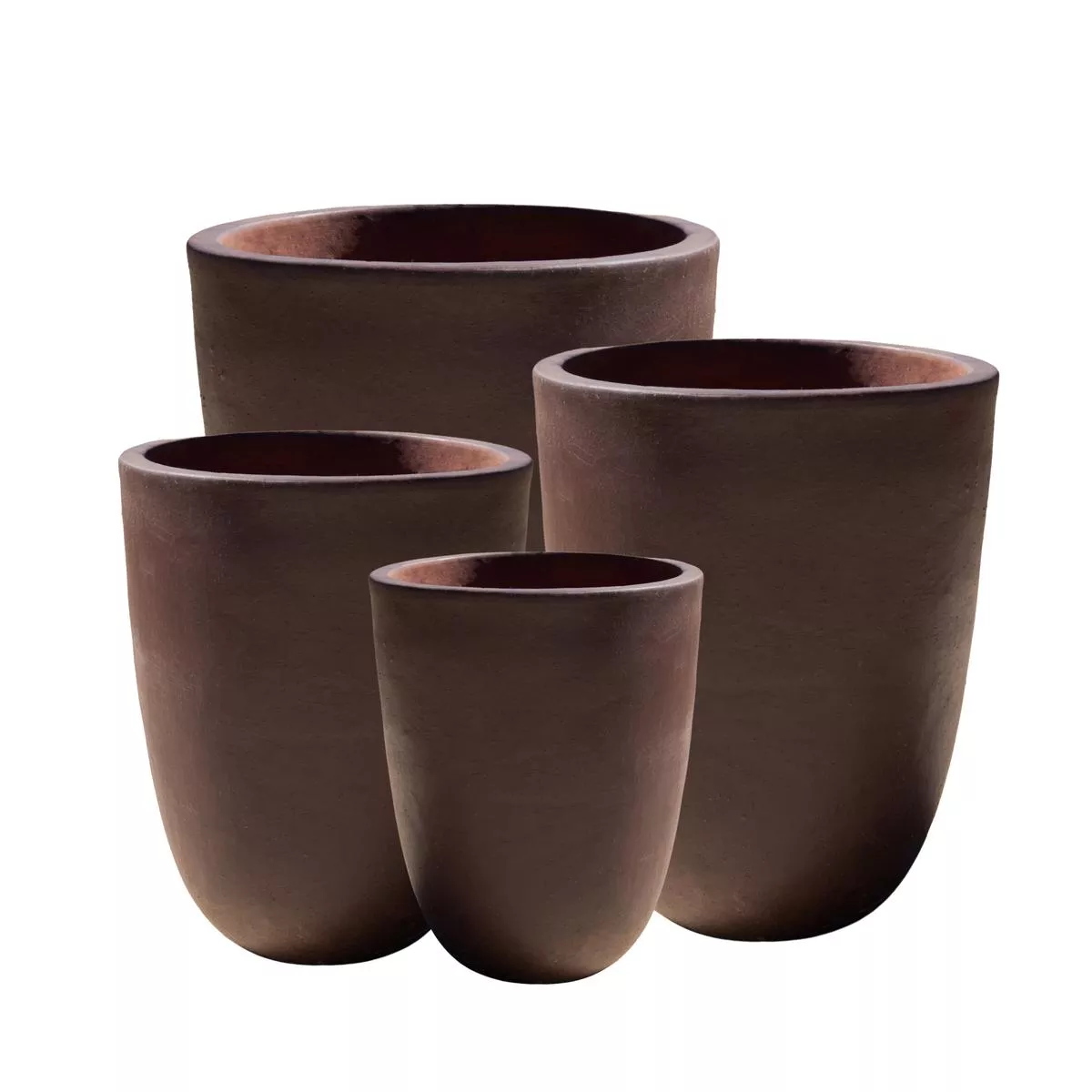 Black Clay Rounded Cylinder Planter