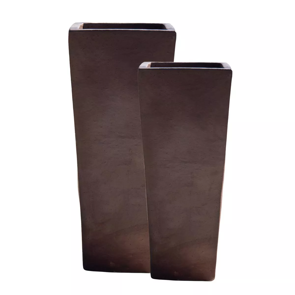 Black Clay Tapered Square Planter