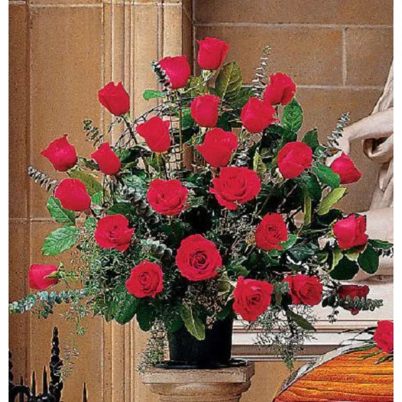 Blooming Red Roses Mache