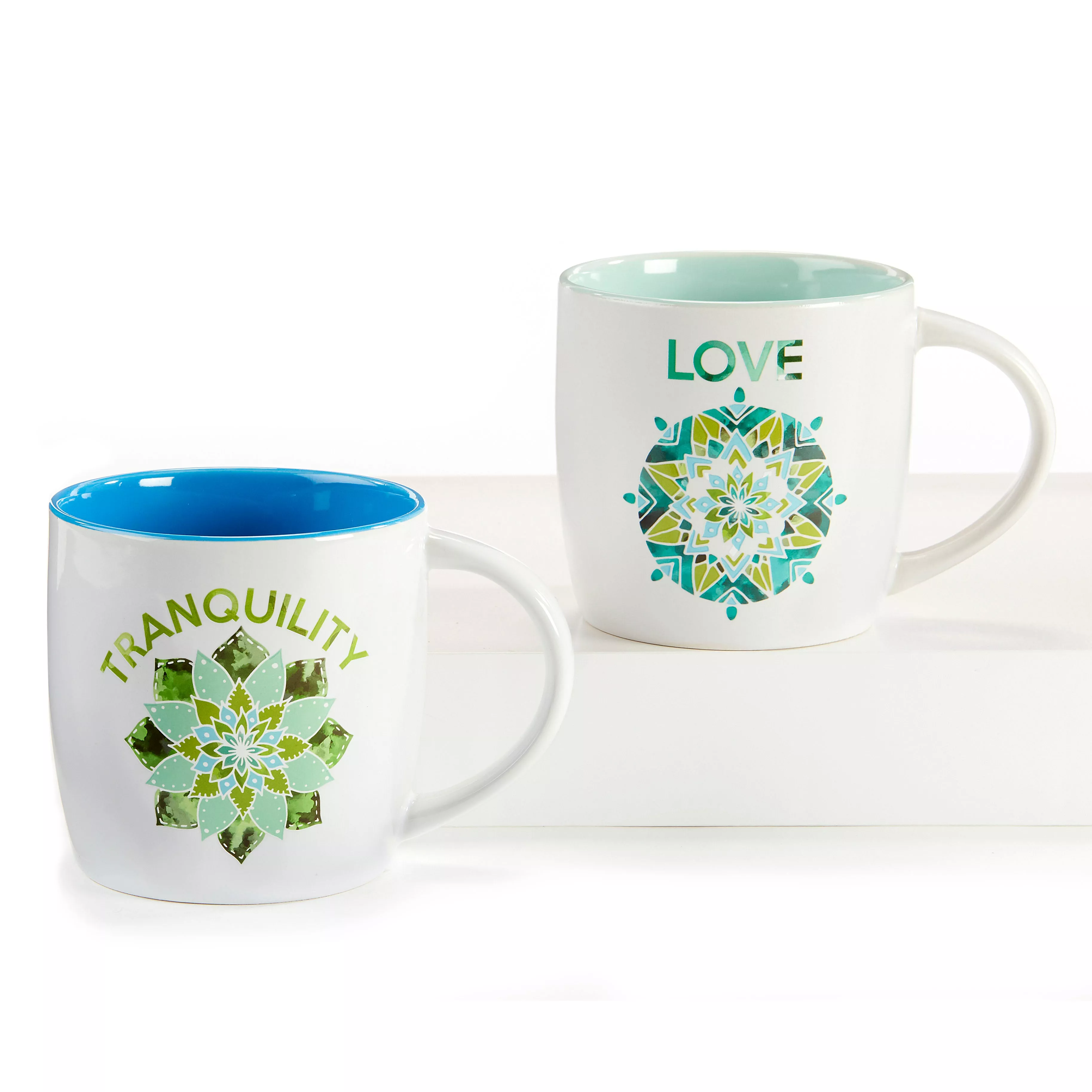 Blue Reflections Mandala Ceramic Mug, 18oz