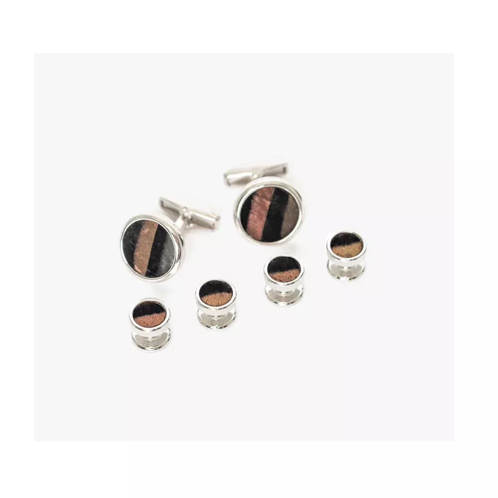 Brackish Cufflink/Stud Set – Daufuskie (Rhodium Plated)
