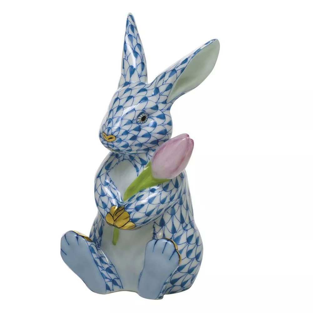 Bunny with Blossom, Blue