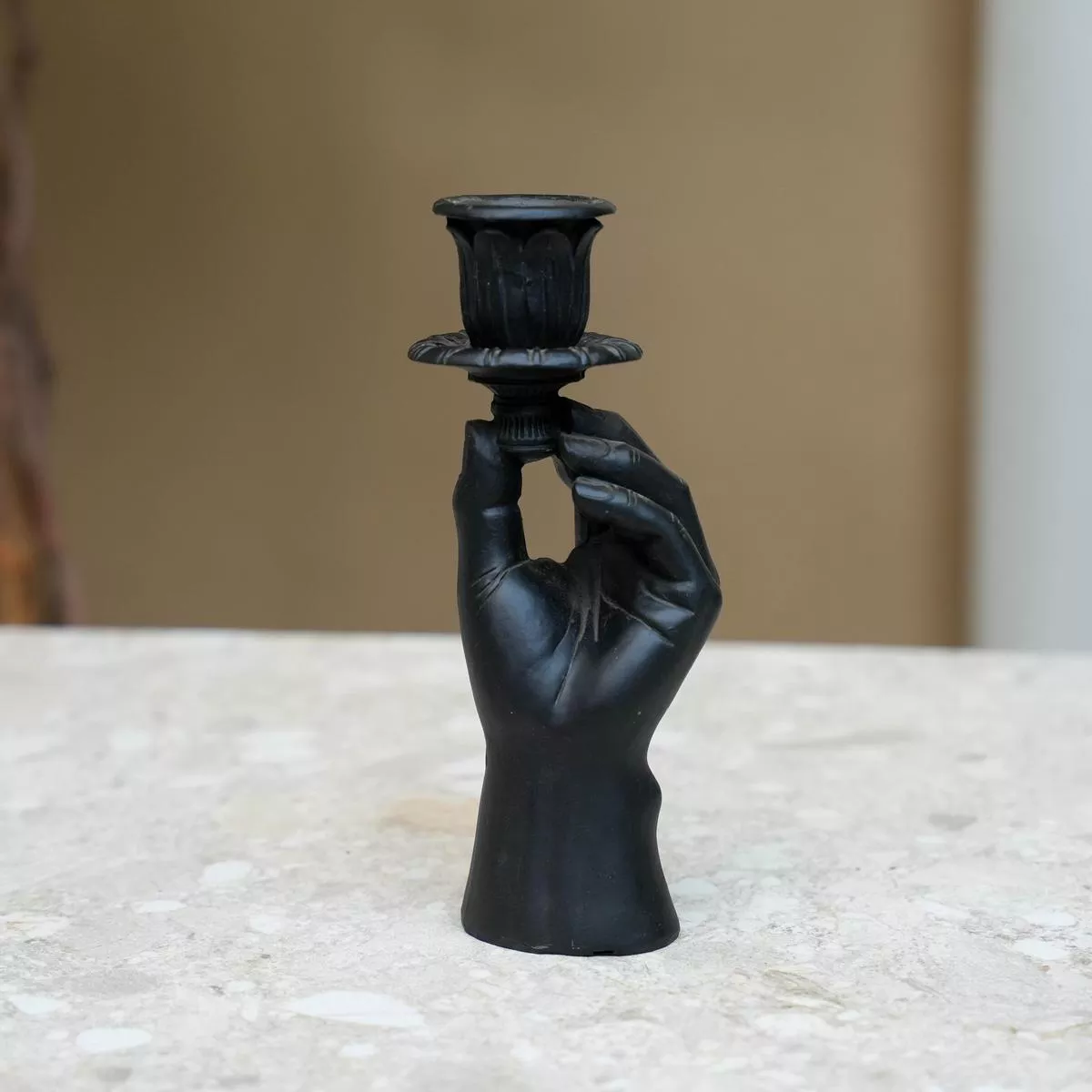 Candle Holder – Hand Black –20 cm