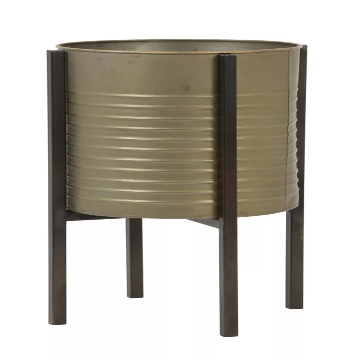 Caski Tin Bronze Flower Pot Deco On Stand 43.5cm