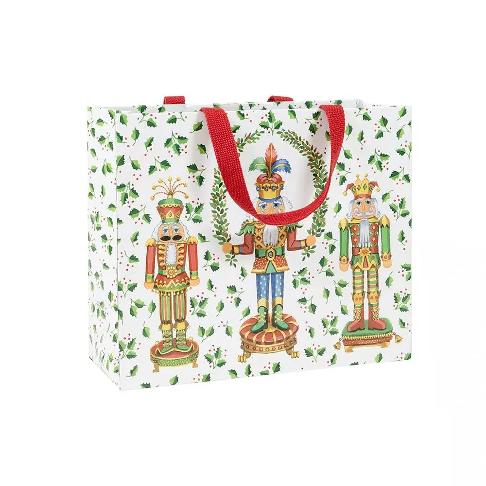Caspari Nutcracker Christmas White Gift Bag – Large