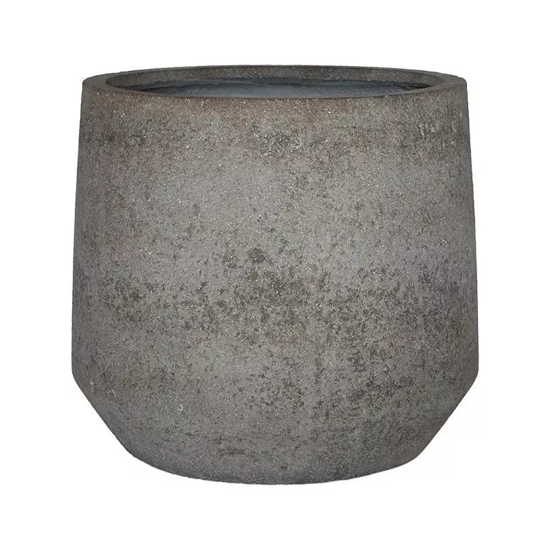 Cement & Stone Plant Pot 48cm Height 43cm Dia Harith L, Dioriet Grey