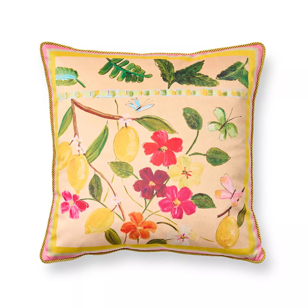Citrus Garden Velvet Pillow