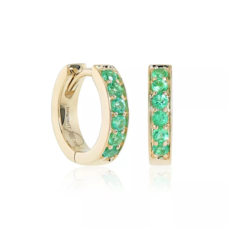 Colette Hoop Earrings in Emeralds