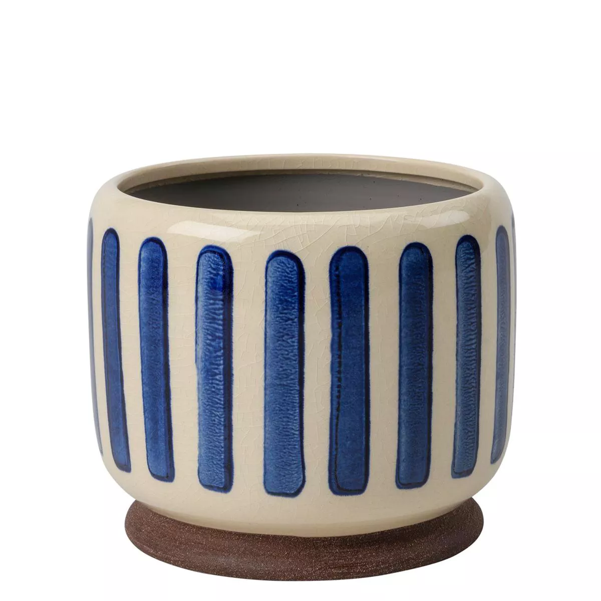 Collector Glazed Pot Blue Stripe 13cm