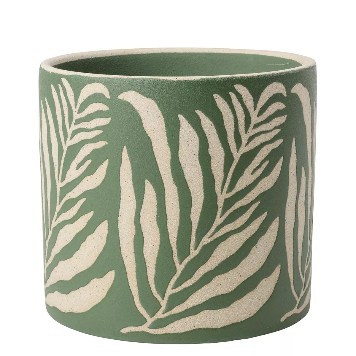 Collector Glazed Pot Green Leaf 16cm
