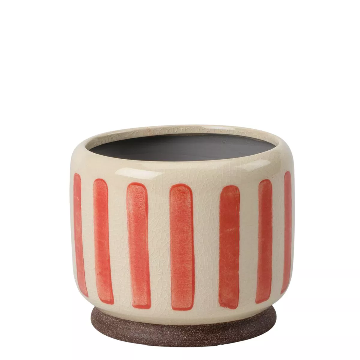 Collector Glazed Pot Red Stripe 10cm