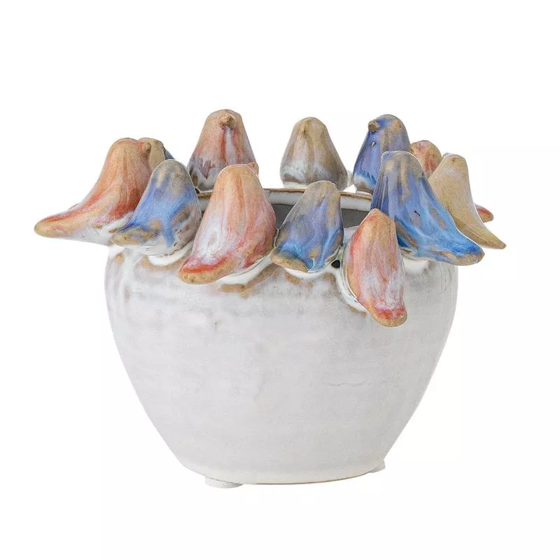 Creative Collection Eanna Small Ceramic Blue Pot – Birds