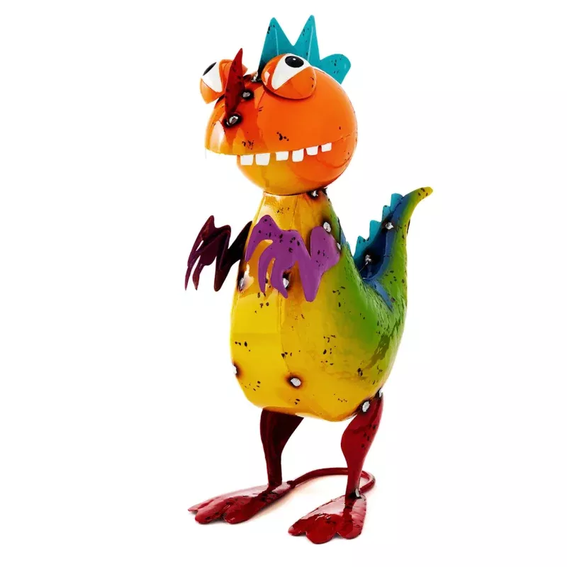 Decor, Metal, Bright Colorful Dinosaur