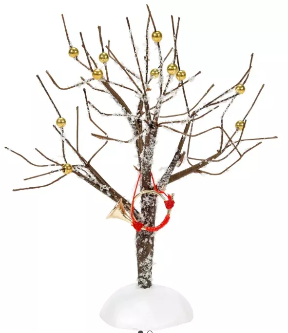 Department 56 Village Accessories- Eleven pipers Piping Tree