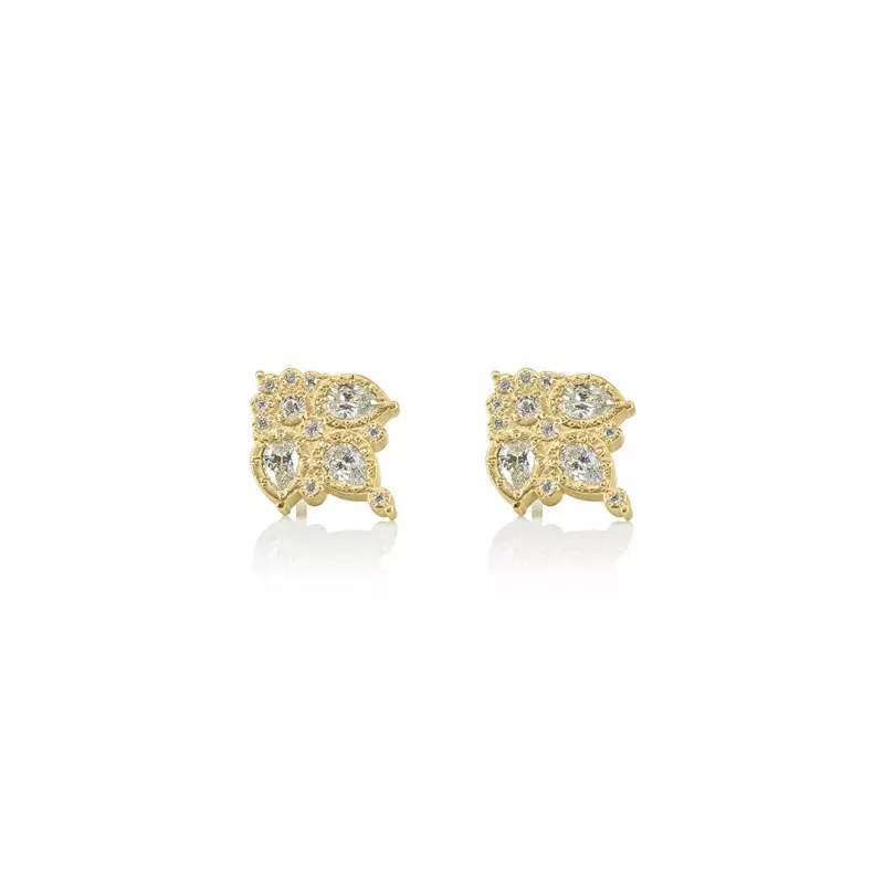 Diamond Plumeria Earrings