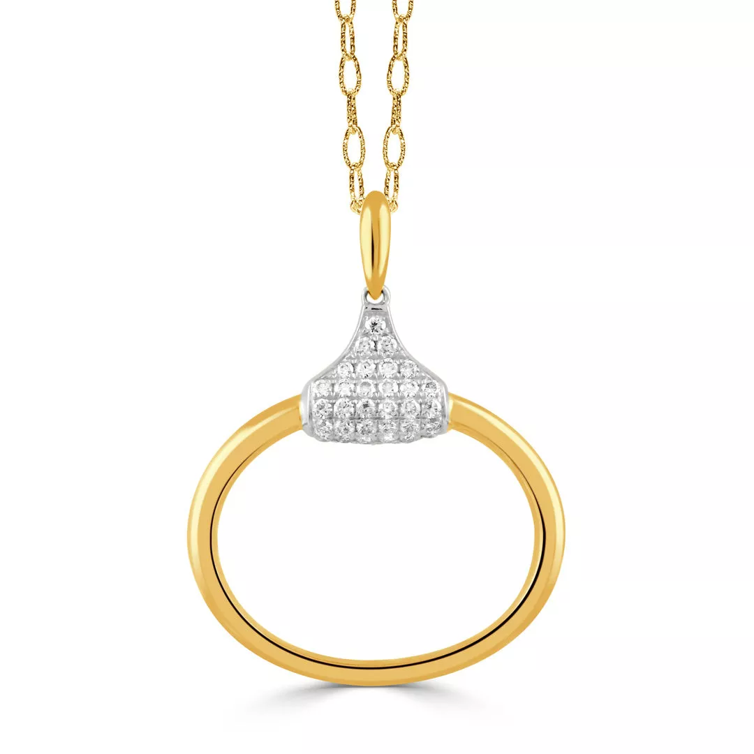 Diamond Stirrup Pendant Necklace