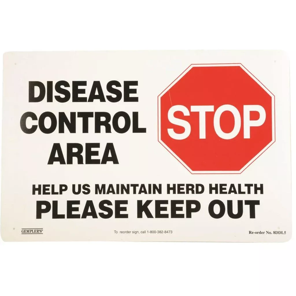 “Disease Control Area” Biosecurity Sign