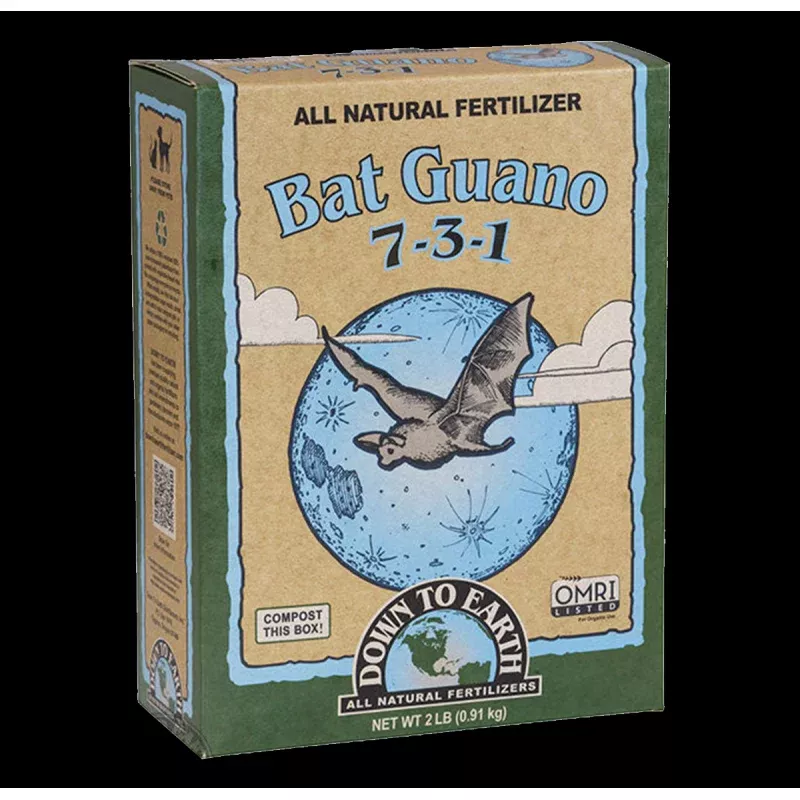 Down To Earth Bat Guano 7-3-1, OMRI, 4 oz. Box
