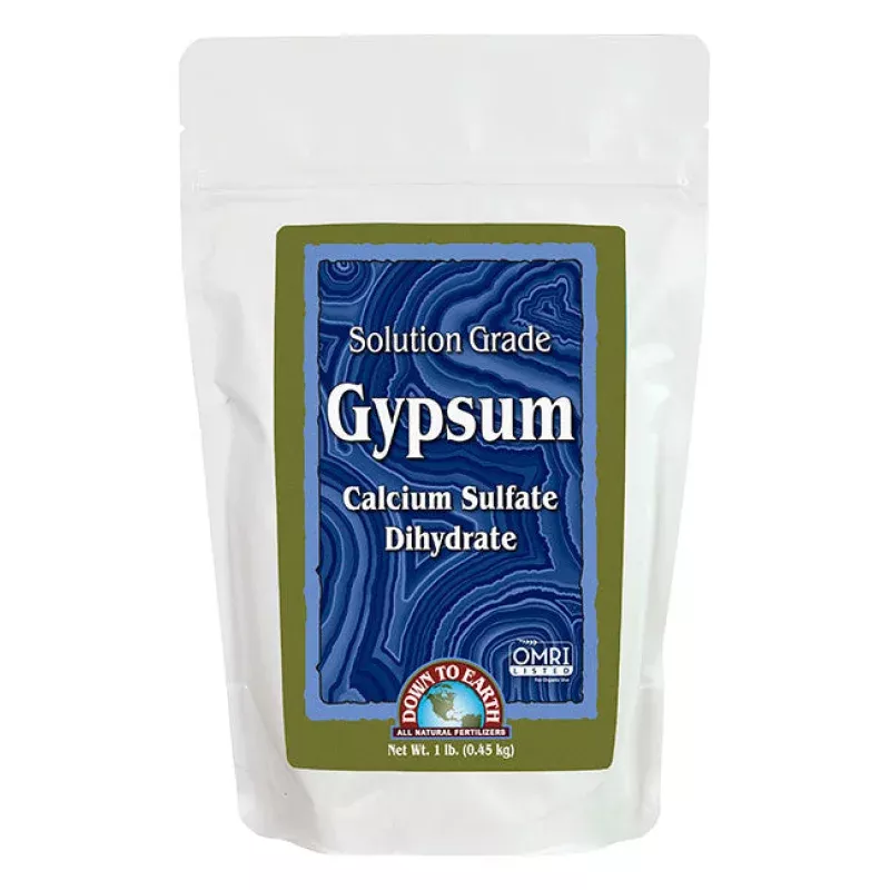 Down To Earth Solution Grade Gypsum, OMRI, 1 lb.