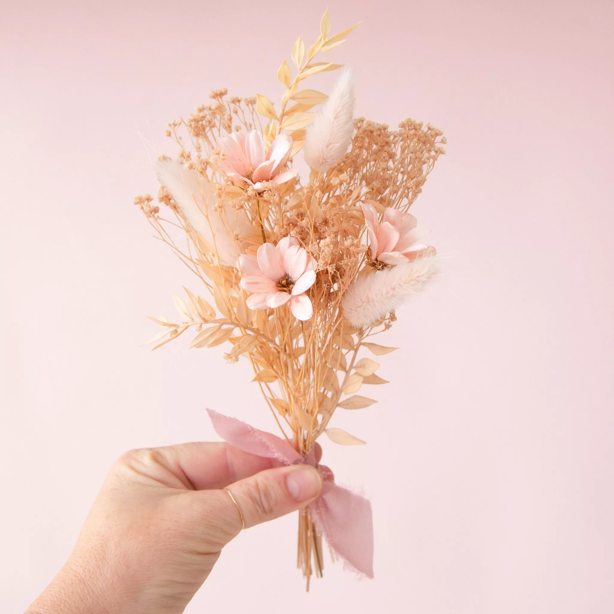 Dried Petite Flower Bouquet | Pink