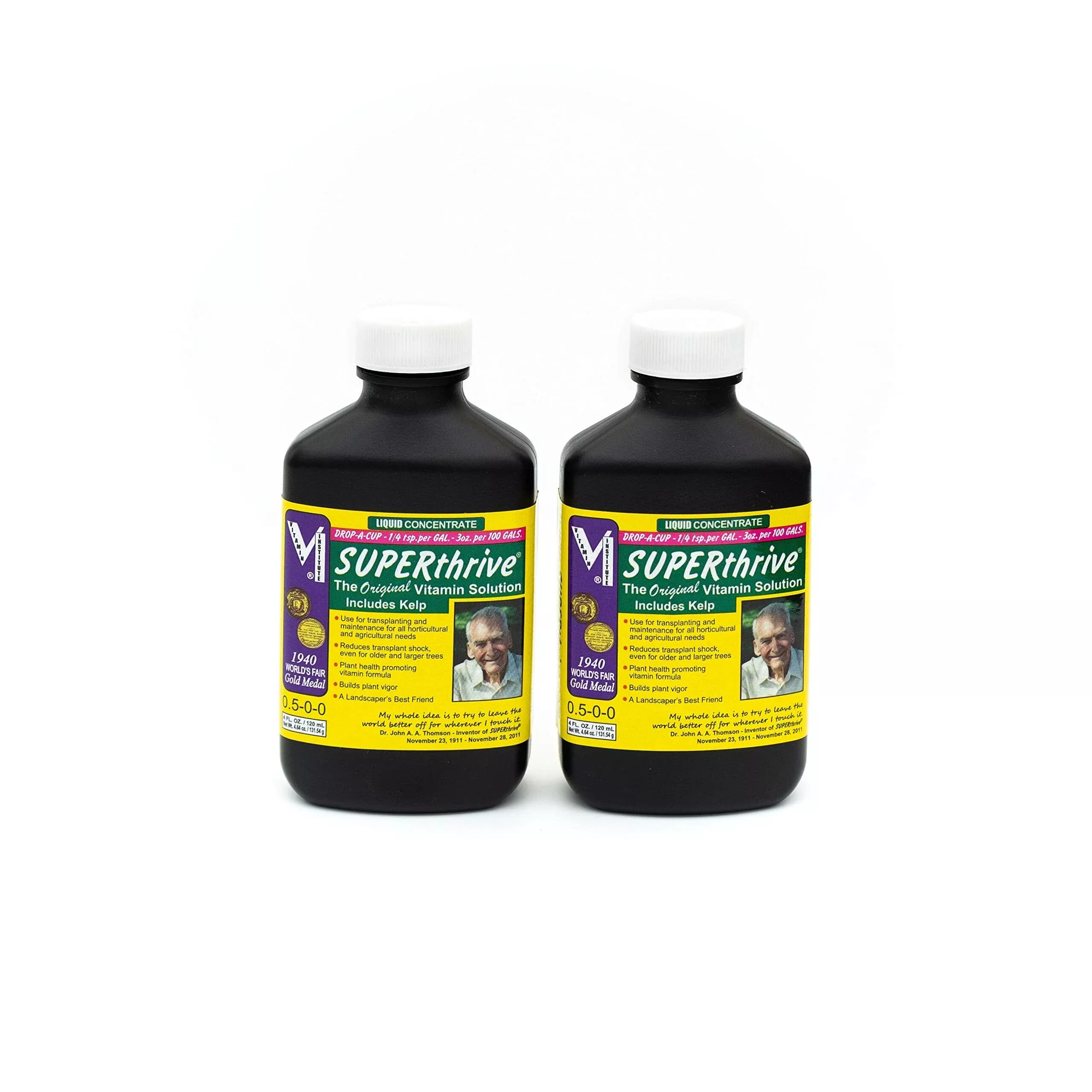 Fertilizer Additives: SUPERthrive Original Vitamin Solution with Kelp for All Plants, 4 oz. (2 Pack)