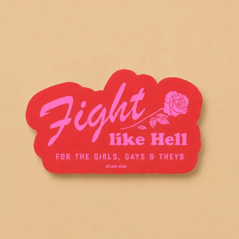 Fight Like Hell Rose Sticker | Rose