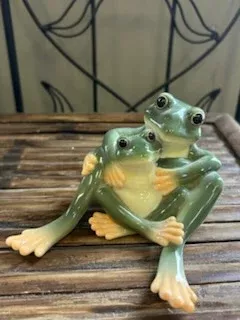 “Frog with Little One” porcelain figure