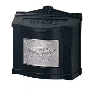 Gaines Wall Mount Mailbox Black/Nickel